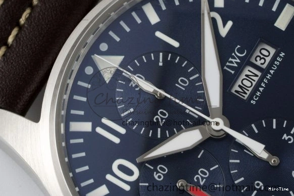MIROTIME 0524 Pilot Chrono SS AZF 1:1 Best Edition Blue Dial on Brown Leather Strap A TimelessDesign 7060
